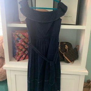 Blue Off the Shoulder Dress